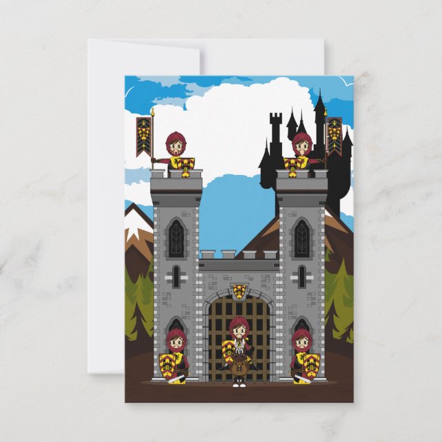 Crusader Knights e Castle RSVP Card (Frente)