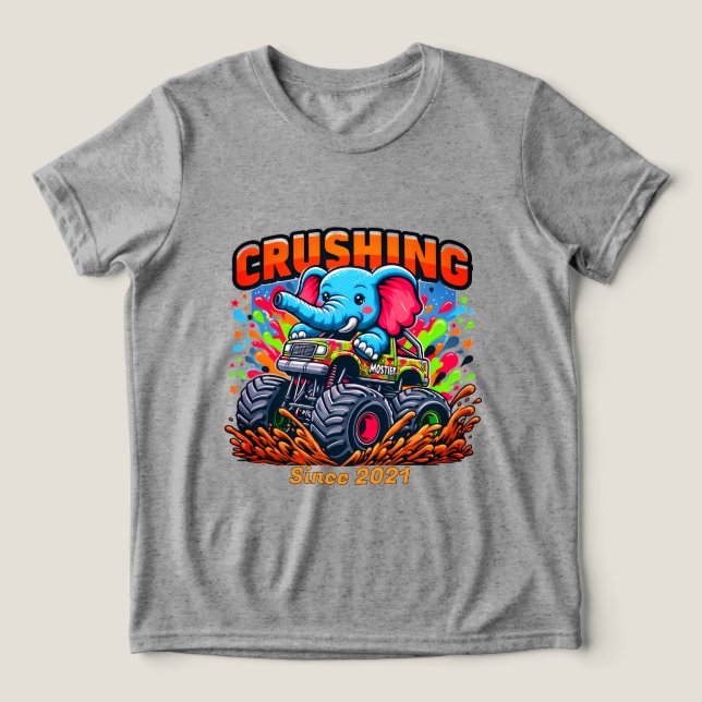 Crushing Since 2021 – Cute Elephant with Truck (Design frontal)