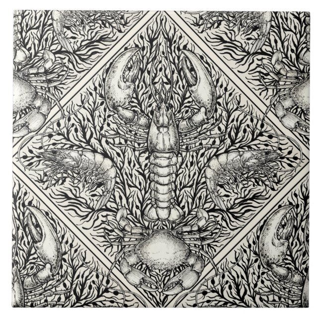 Crustáceos a preto e branco natural (Frente)