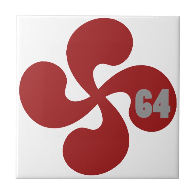 Cruz basca vermelha 64 Lauburu (Frente)