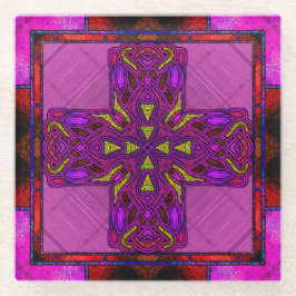 Cruz Celular de Vidro Estreita em Vermelho e Rosa