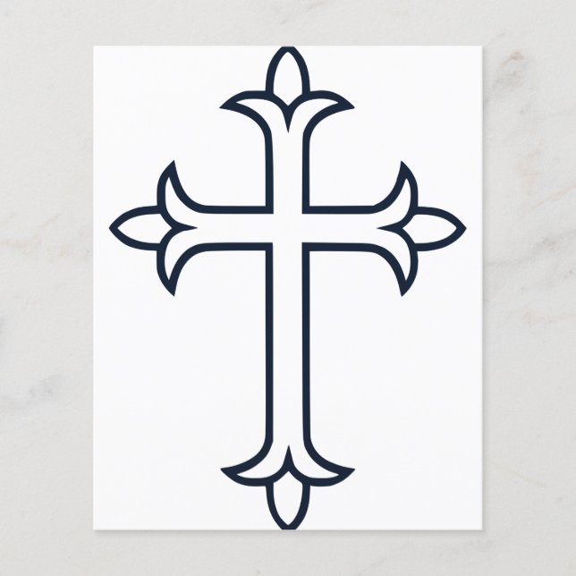 Cruz Cristã Clássica Arte Minimalista Fina (Frente)
