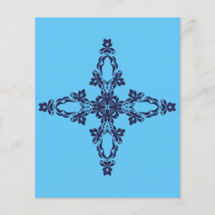 Cruz Cristã com Ornamentação Azul