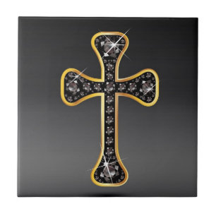 Cruz Cristã com Pedras "Onyx"