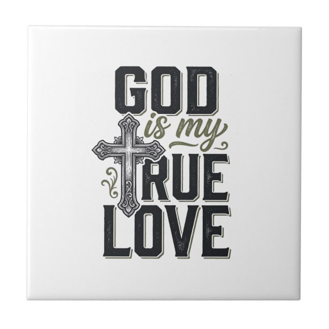 Cruz Cristã Deus É Meu Verdadeiro Amor Vetor (Frente)