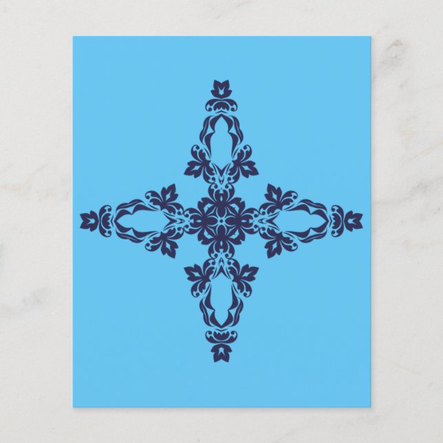 Cruz Cristã em Arte Azul Celestial (Frente)