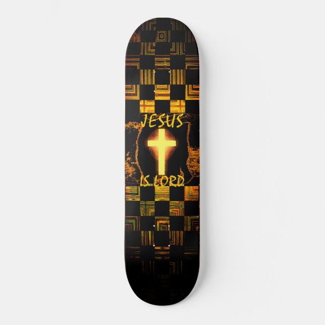Cruz de Jesus é Senhor skateboard (Frente)