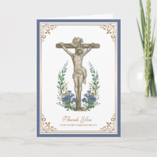 Cruz de Jesus Elegante Agradecimento de Condolênci