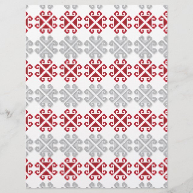 Cruz de Lua vermelha e geométrica das cinzas (Frente)