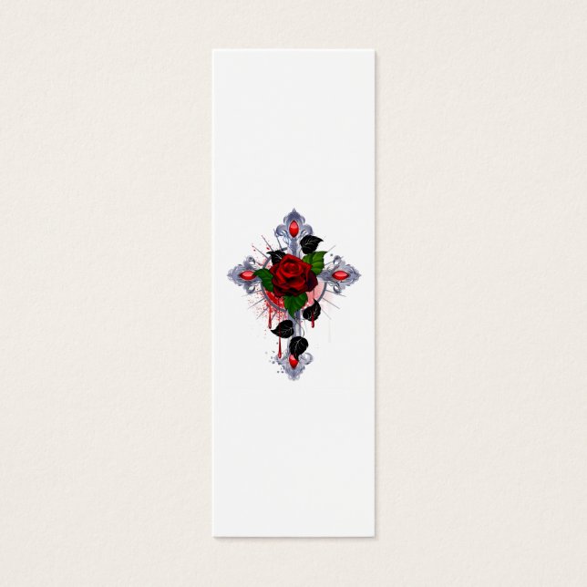 Cruz de Prata com Rosa vermelha (Frente)