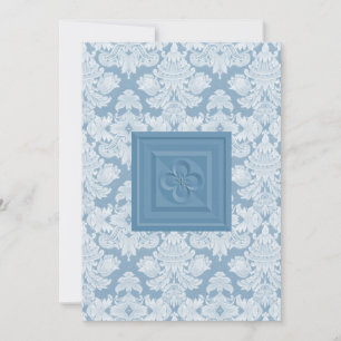 Cruz de Quatrefoil & convite azul do casamento