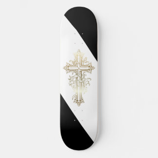 Cruz Dourada de Skate Cristão