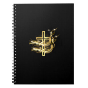 Cruz Dourada em caderno encadernado em espiral pre