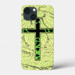 CRUZ NEGRA E VERDE COM FUNDO MARÁVEL