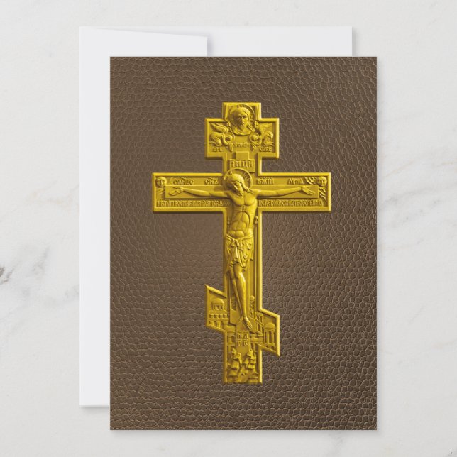 Cruz ortodoxa russa ouro (Frente)