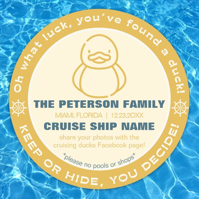 Cruzando Rato Manter ou Ocultar Etiqueta do Adesiv ("Oh what luck you found a duck" cruising duck sticker custom personalized duck cruise game label tag)