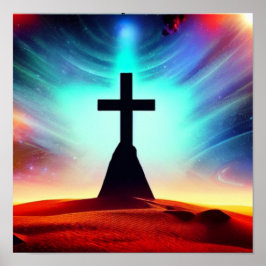 Cruzar em um Poster do Deserto Spacescape