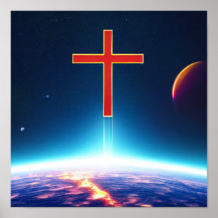 Cruzar Perto dos Planetas Spacescape Poster