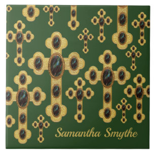 Cruzes Amigadas com 6 Faux Bloodstones -