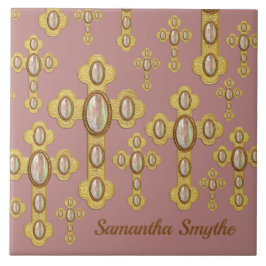 Cruzes Amigadas com 6 Faux Opals -