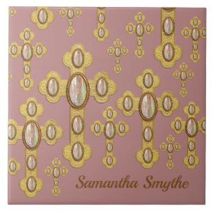 Cruzes Amigadas com 6 Faux Opals -