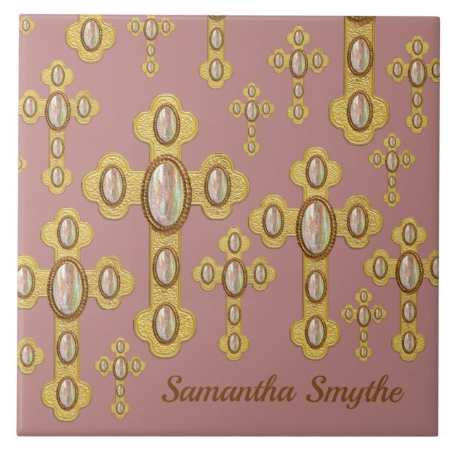 Cruzes Amigadas com 6 Faux Opals - (Frente)