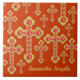 Cruzes Amigadas com Garnets 12 Faux -