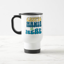 Crypto Mania Retro Caneca de viagem Azul