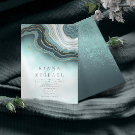 Crystal Agate Wedding Teal ID825