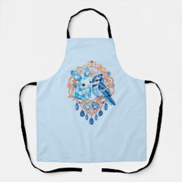 Crystal Blue Bunny and Blue Jay Heart