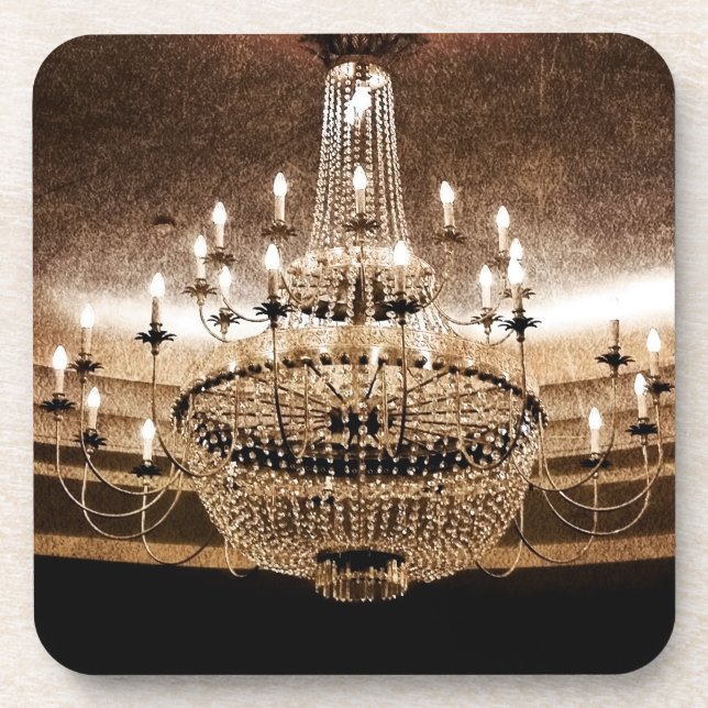 Crystal Chandelier Dazzle Glitz Glam Porta copos (Frente)