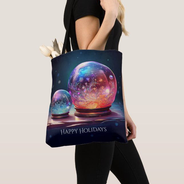 Crystal Snowballs Holiday Tote Bag (Close Up)