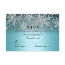 Crystal Snowflake Blue Winter RSVP