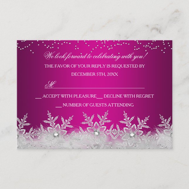 Crystal Snowflake Hot Pink - RSVP (Frente)
