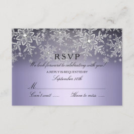 Crystal Snowflake RSVP de inverno Roxo