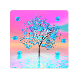 Crystal Tree Sunrise Metal Wall Art