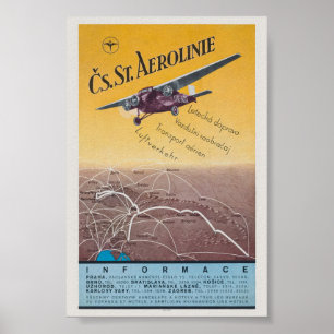 Cs. Rua: Poster vintage Aerolinie Czechoslováquia