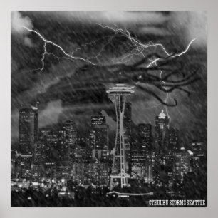 Cthulhu ataca o poster de Seattle