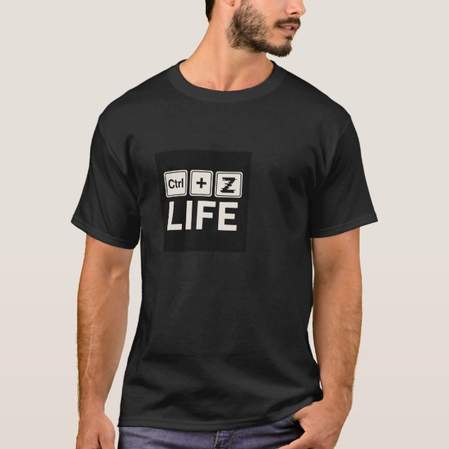 "Ctrl + Z Life" – Camiseta Desfaça Suas Preocupaçõ (Frente)