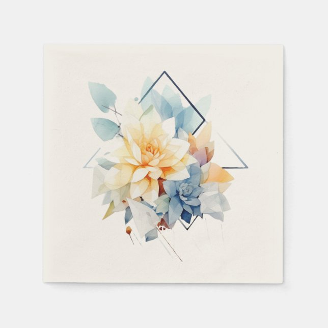 Cub-Flower: Guardanapos de Casamento Personalizado (Frente)