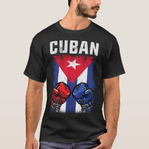 Cuba Boxando Camisa Com Luvas E Bandeira Cubana Cu