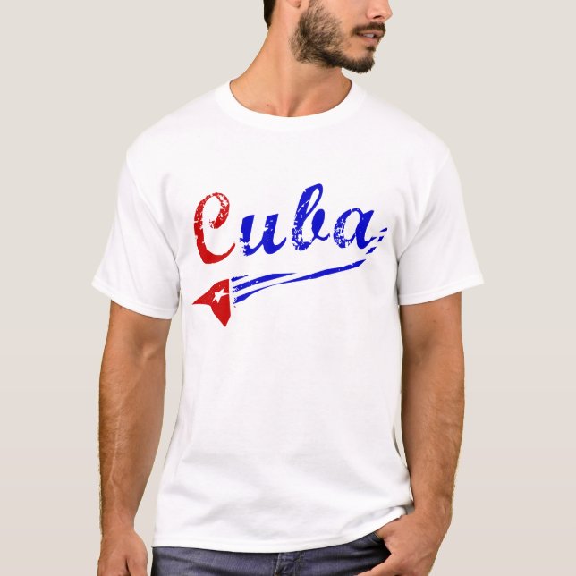 Cuba Camisa com bandeira cubana (Frente)