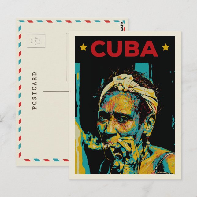 Cuba Caribe típica mulher do cartão postal de Hava (Frente/Verso)