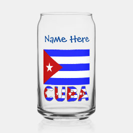 Cuba e Bandeira Cubana - Azul Personalizado