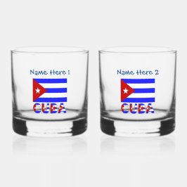 Cuba e Bandeira Cubana - Azul Personalizado