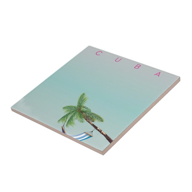 Cuba Hammock Vintage, estilo impressão de férias. (Lateral)