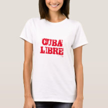 Cuba Libre SOS Cuba Camisa branca vermelha