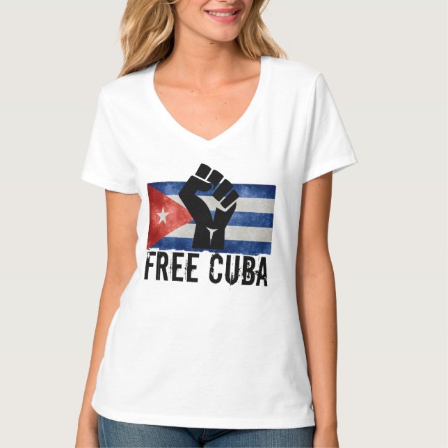 Cuba Livre Levantou Camisa De Punho (Frente)