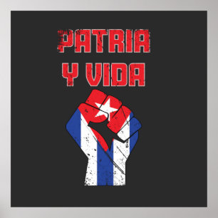 Cuba Patria Y Vida Bandeira Poster Wall Art Cubana