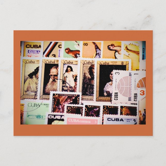 Cuba, selos postais antigos, cartões postais (Frente)